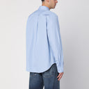 Camicia di cotone a strisce blu martine rosa