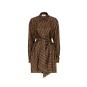 Fendi Ff Monogram Silk Mini Dress