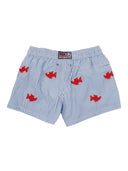 Mc2 Saint Barth Jean Embroidery Seersucker Fish Stripes S 31