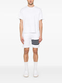 Thom Browne Oversized Short Sleeve Tee W/ Rwb Knit Trim In Medium Weight Jersey