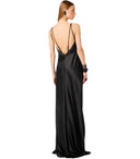 Elisabetta Franchi Red Carpet Black Satin Dress
