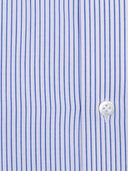Mazzarelli Camicie Camicia In Cotone A Righe Blu E Bianca Slim Fit