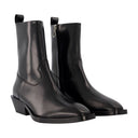 Luis 35 Mm Square Toe Block In Leather Heel Ankle Boot