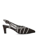 Braune, gewebte Slingback-Pumps von Strategia