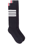 Thom Browne Athletic Mid Calf Socks In Lightweight Cotton