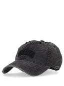 Palm Angels Curved Logo Distressed Cap Anthracite