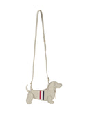 Borsa a tracolla Thom Browne Mini Hector con striscia Rwb in pelle martellata