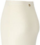 Twinset White Knitted Midi Skirt