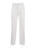 Rotate Loose Fit Laced Jeans Raw White Denim (Regular Fit)