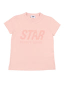 Golden Goose Star Girl's T Shirt S/S Logo Tonal Print