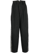 Youths In Balaclava Unisex Pinstripe Trousers Woven