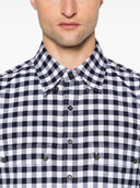 Thom Browne Utility Shirt With Patch Pocket In 4 Bar Gingham Check Flannel