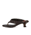 Ganni Brown Heeled Flip Flop