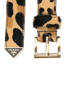 Prada Leopard Panel Belt