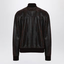 Salvatore Santoro Dark Brown Leather Bomber Jacket