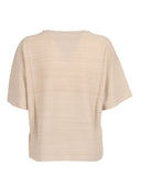 Maxi T Shirt Fabiana Filippi In Lana Cotone Punto Links Lurex Colore Burro