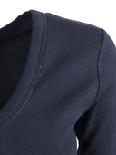 Fabiana Filippi Camiseta En Jersey Costina Manica Al Gomito Con Scollo U Color Blu Notte