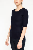 La Rose La Rose Crewneck Ribs Cashmere Blue