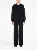 Off White Crew Neck -Pullover mit Pfeilstickereien