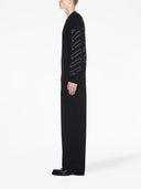 Off White Crew Neck -Pullover mit Pfeilstickereien