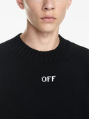 Off White Crew Neck -Pullover mit Pfeilstickereien