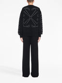 Off White Crew Neck -Pullover mit Pfeilstickereien