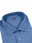 Mazzarelli Camicie Camicia aus Cotone-Denim in schmaler Passform