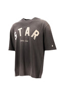 Golden Goose Star/ Unisex Relaxed Fit T Shirt/ Cotton Jersey/ Sunfaded Wash/ Star Golden Goose Print