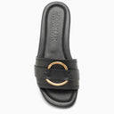 Moncler Slide Bell Black Leather