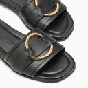 Moncler Slide Bell Black Leather