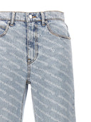 Denim X Alexander Wang 'St Pebble Bleach Logo Print' Jeans