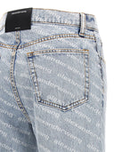 Denim X Alexander Wang 'St Pebble Bleach Logo Print' Jeans