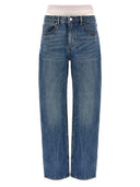 Denim X Alexander Wang 'Slit Hem Prestyle Hotfix Mesh Undie' Jeans