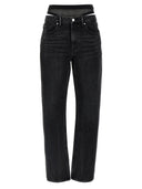 Denim X Alexander Wang 'Slit Hem Prestyle Hotfix Mesh Undie' Jeans