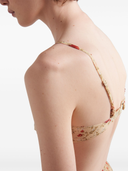 Prada Floral Print Lace Trim Bra