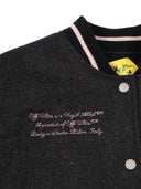 Off White Ow Patch Varsity Gris Foncé Fuchsia