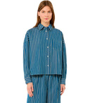 Max Mara Weekend Onore White Blue Striped Shirt
