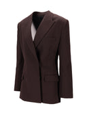 Anine Bing Aretha Blazer Marron Foncé