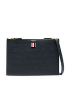 Thom Browne Logo Print Leather Cross Body Bag