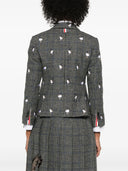 Thom Browne Fit 3 High Armhole Sportcoat W/ Half Drop Satin Stitch Goose In Prince Of Wales Hunting Tweed