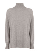 Kangra Cashmere Collo Cratere Manica Raglan Con Spacchi