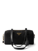 Prada Re Nylon And Leather Medium Top Handle Bag With Padlock
