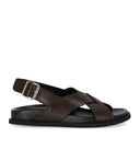 Sandalo basso Guglielmo Rotta in twill cioccolato