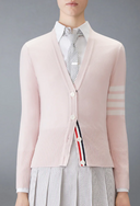Thom Browne Classic V-ringad cardigan med 4 stång i kashmir