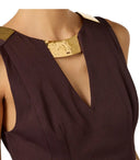 Elisabetta Franchi Brown Jewel Dress