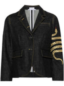 Thom Browne Snake Motif Denim Blazer