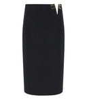 Elisabetta Franchi Black Midi Skirt With Logo