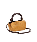 Ganni Mini Bou Raffia Naturhandtasche