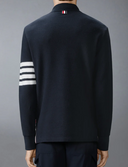 Polo Thom Browne a maniche lunghe in piqué testurizzato con Eng 4 Bar