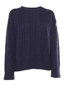 Kangra Cashmere Girocollo A Trecce Spalla Scesa